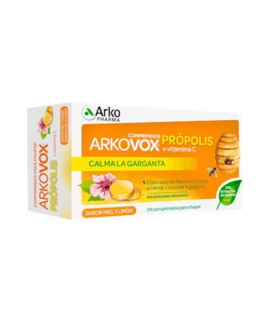 ARKOVOX PROPOLIS+VIT C 24COMP MIEL-LIMON – foto del producto extracto miel sabor