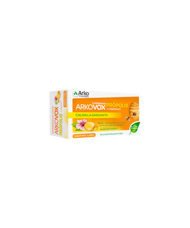 ARKOVOX PROPOLIS+VIT C 24COMP MIEL-LIMON – foto del producto extracto miel sabor