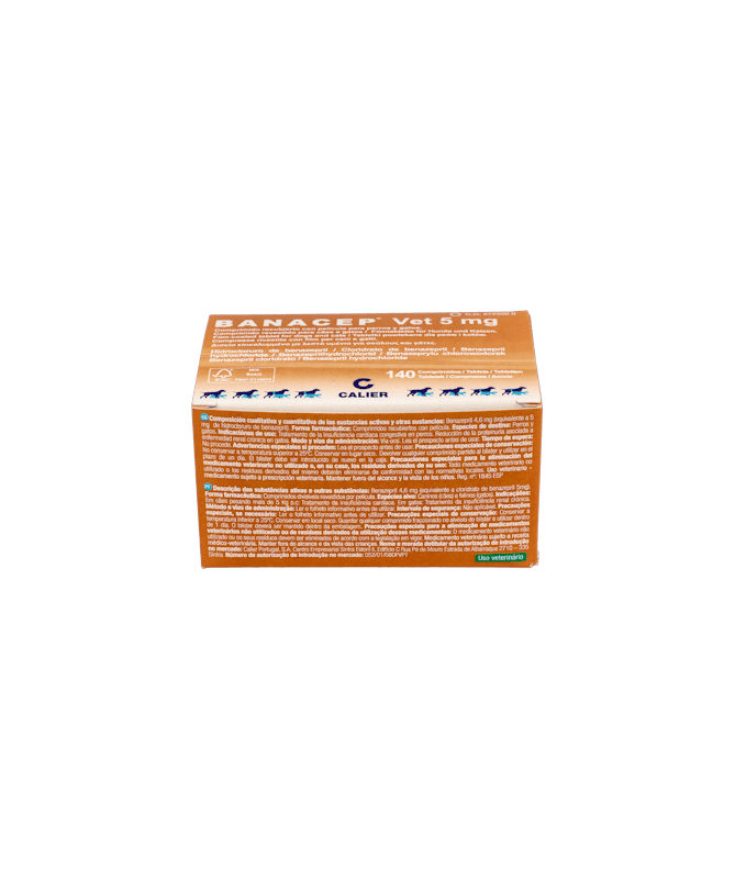 BANACEP VET 5 MG 140 COMPRIMIDOS CALIER – foto del producto cada banacep vet