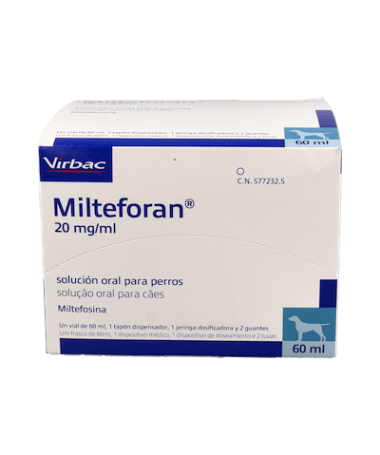 MILTEFOSINA 20 MG 60 ML VIRBAC – foto del producto cada miltefosina virbac