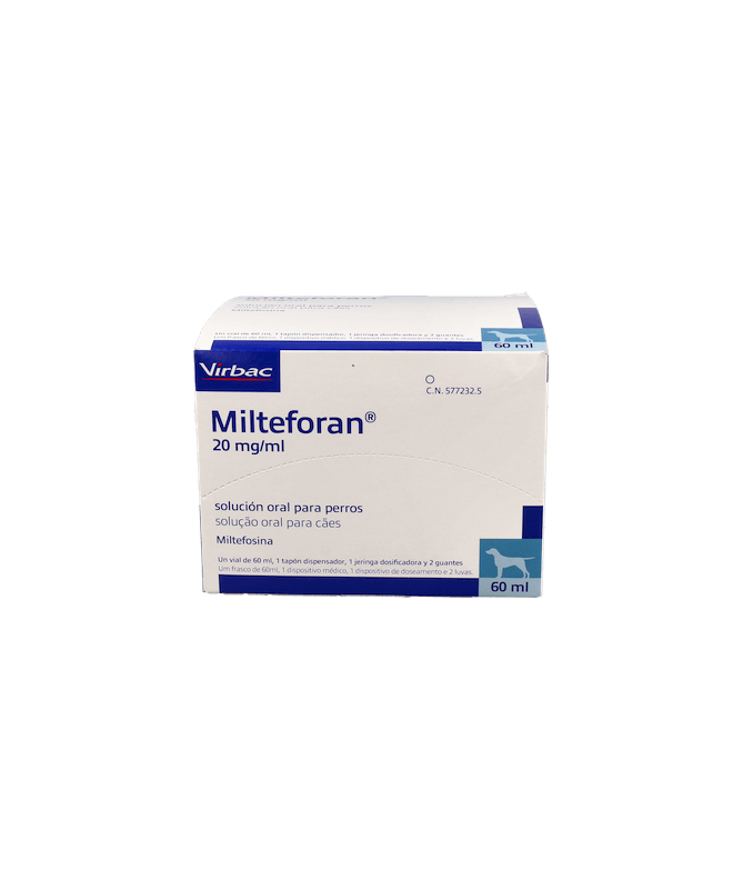 MILTEFOSINA 20 MG 60 ML VIRBAC – foto del producto cada miltefosina virbac