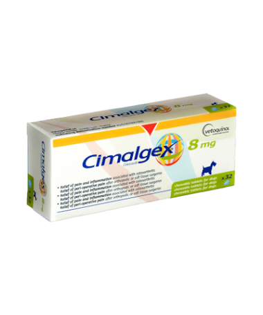 CIMALGEX 8 MG 32 COMP MASTICA VETOQUINOL – foto del producto cada cimalgex comp