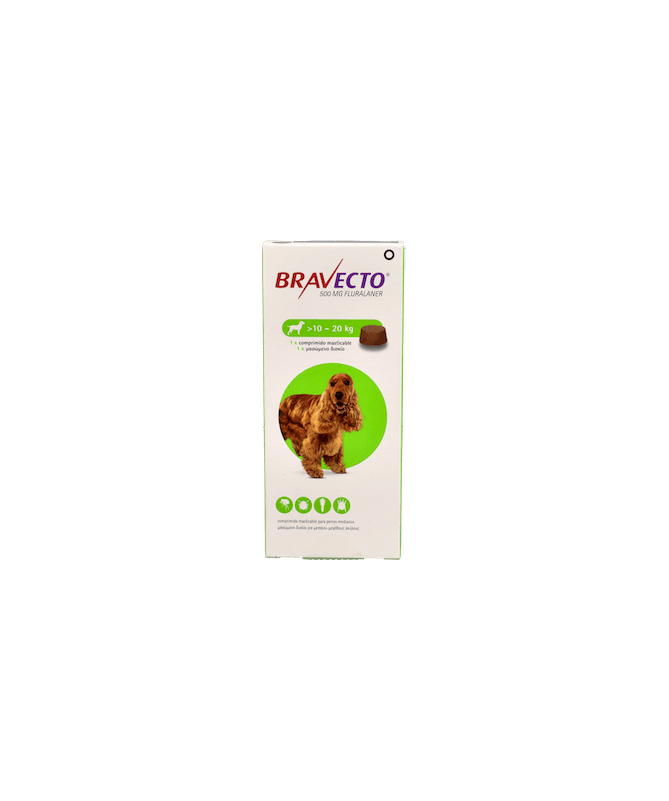 BRAVECTO PERROS 500MG 10-20 KG 1CP MSD – foto del producto cada bravecto perros