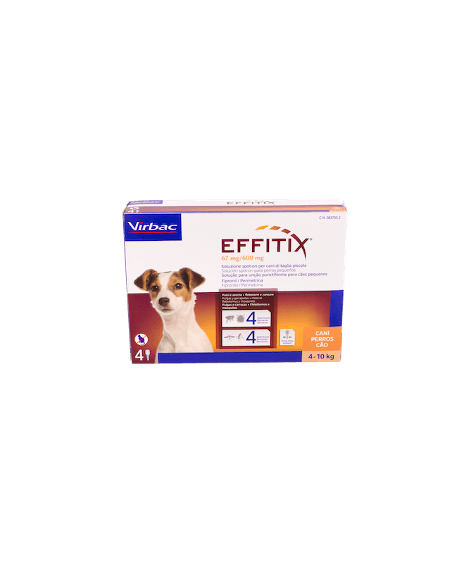 EFFITIX PERROS 4-10kg 4 PIP VIRBAC – foto del producto cada effitix perros