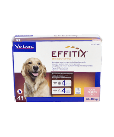 EFFITIX PERROS 20-40kg 4 PIP VIRBAC – foto del producto cada effitix perros