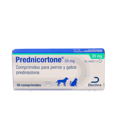 PREDNICORTONE 20MG 30COMP DECHRA – foto del producto cada prednicortone 20mg