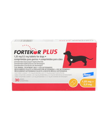 FORTEKOR PLUS 1.25/2.5 MG 30 COMP ELANCO – foto del producto cada fortekor plus