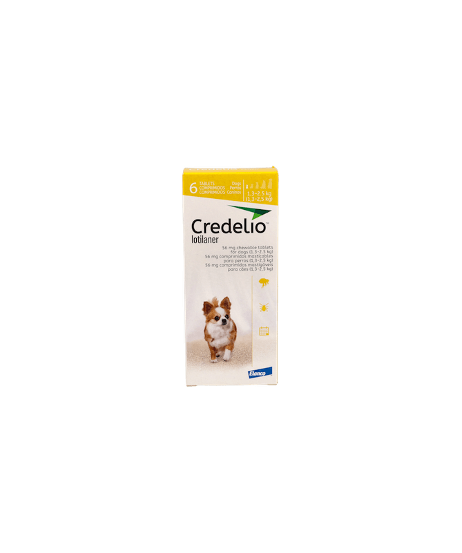 CREDELIO PERRO 56MG 1.3-2.5KG 6CP ELANCO – foto del producto cada credelio perro