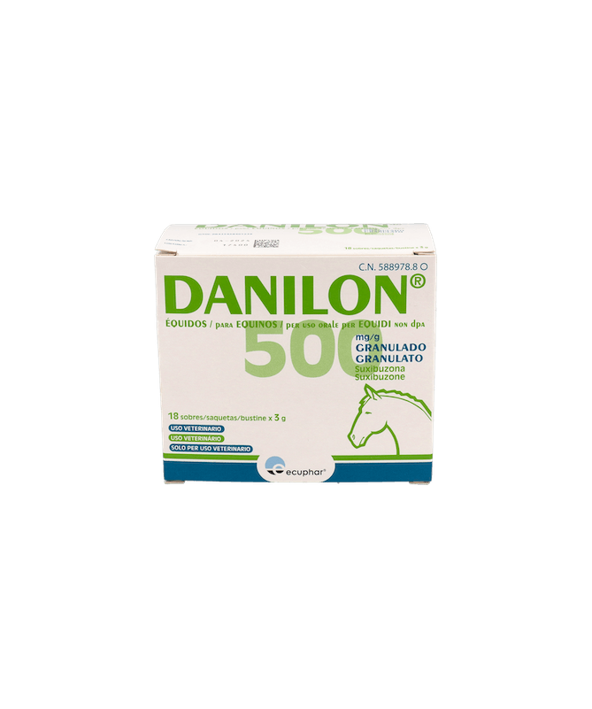DANILON EQUIDOS 500MG 18SOBRES ECUPHAR – foto del producto cada danilon equidos