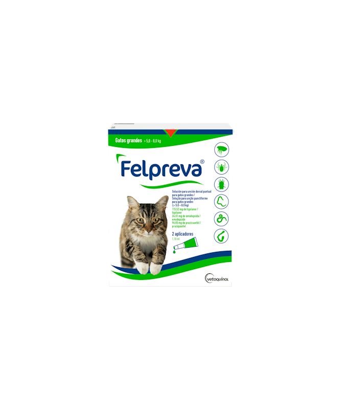 FELPREVA L GATO 2 PIP VETOQUINOL – foto del producto cada felpreva gato
