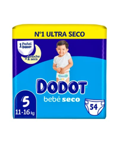 PAÑAL DODOT BEBE SECO T5 12-17 KG 56 UDS – foto del producto cada pañal dodot