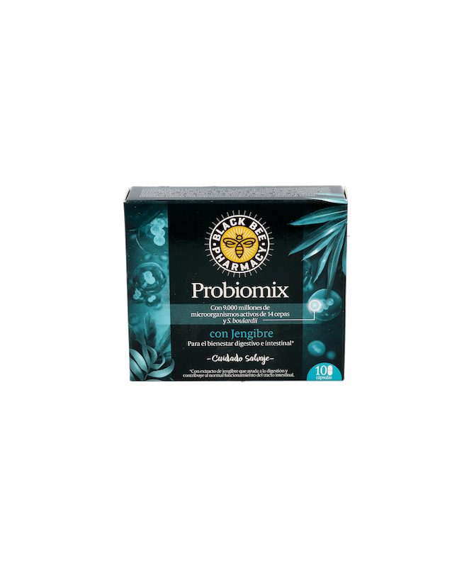BLACK BEE PROBIOMIX JENGIBRE 10 CAPSULAS – foto del producto cada black bee