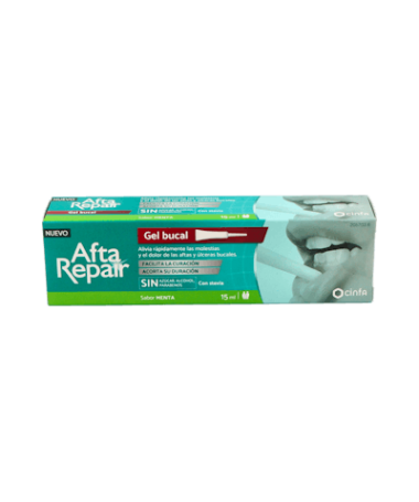 AFTA REPAIR GEL SABOR MENTA 15 ML – foto del producto cada afta repair