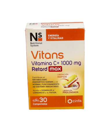 NS VITANS VITAMINA C+ 1000 RET MAX 30COM – foto del producto vitans vitamina 1000