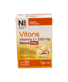 NS VITANS VITAMINA C+ 1000 RET MAX 30COM – foto del producto vitans vitamina 1000