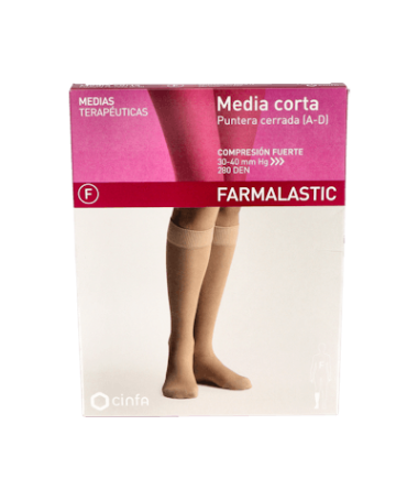 MEDIA CORTA FARMALASTIC FTE C/PUNTE EXTR – foto del producto media corta farmalastic