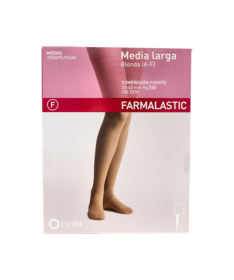MEDIA LARGA FARMALASTIC FUERTE BLON REIN – foto del producto media larga farmalastic