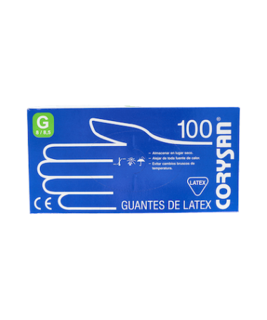 GUANTES CORYSAN LATEX T/GDE. 100 UND. – foto del producto tejido guantes corysan