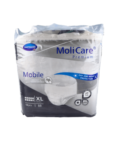 MOLICARE PAÑAL PREMIUM MOBILE 10D XL – foto del producto tejido molicare pañal