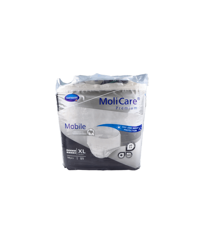 MOLICARE PAÑAL PREMIUM MOBILE 10D XL – foto del producto tejido molicare pañal