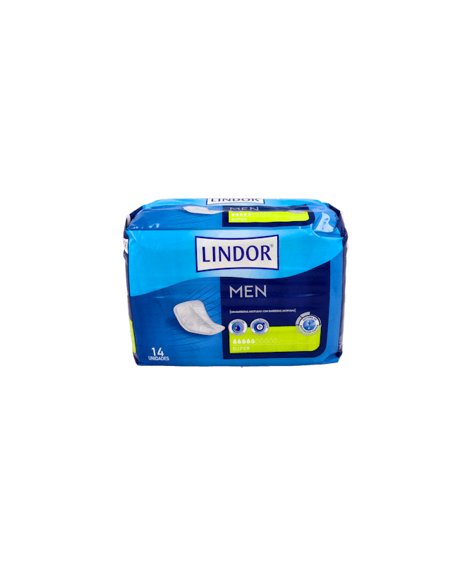 LINDOR MEN PAD SUPER 5 GOTAS 14 UN – foto del producto lindor men pad
