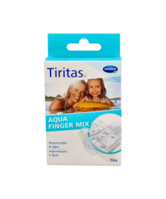TIRITAS AQUA FINGER SURTIDO 3 TAMAÑO 16U – foto del producto cada tiritas aqua