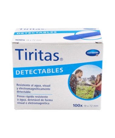 TIRITAS DETECTABLES AZULES 19X72 MM 100U – foto del producto cada tiritas detectables