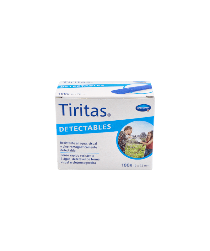 TIRITAS DETECTABLES AZULES 19X72 MM 100U – foto del producto cada tiritas detectables