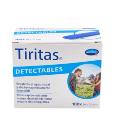 TIRITAS DETECTABLES AZULES 19X72 MM 100U – foto del producto cada tiritas detectables