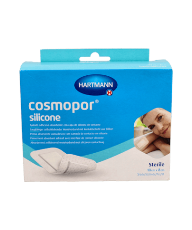 COSMOPOR SILICONE APOSITO EST 10X8CM 5U – foto del producto cada cosmopor silicone