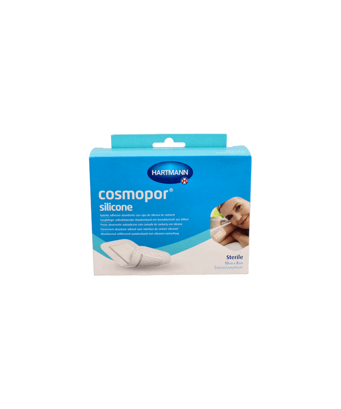 COSMOPOR SILICONE APOSITO EST 10X8CM 5U – foto del producto cada cosmopor silicone