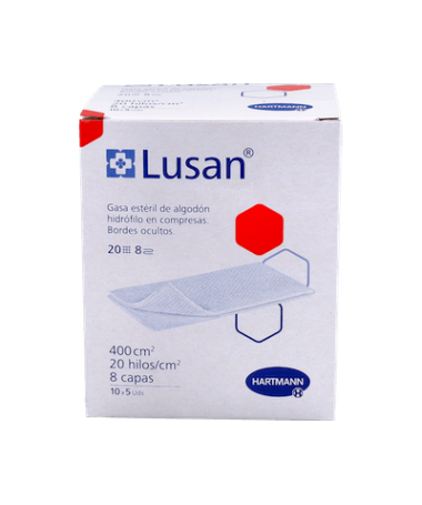 COMPRESAS GASA ESTERIL LUSAN 50 UND – foto del producto cada compresas gasa