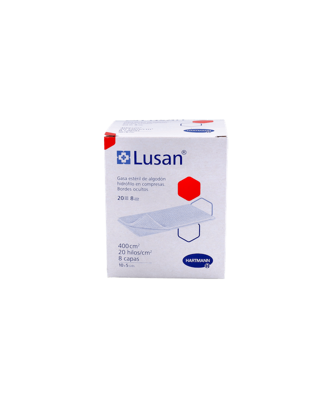 COMPRESAS GASA ESTERIL LUSAN 50 UND – foto del producto cada compresas gasa