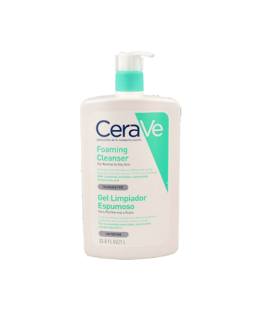 CERAVE GEL LIMPIADOR ESPUMOSO 1 L – foto del producto cada cerave gel