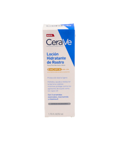 CERAVE LOCION HIDRAT ROSTRO SPF50 52 ML – foto del producto cada cerave locion