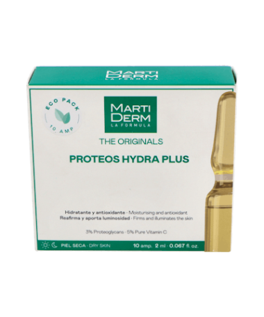 MARTIDERM PROTEOS HYDRA PLUS 10 AMPOLLAS – foto del producto cada martiderm proteos