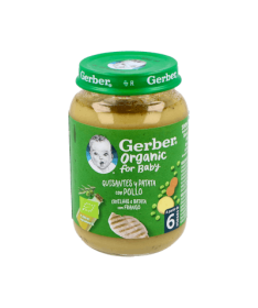GERBER ORG GUISANTE PATATA POLLO 190G – foto del producto cada gerber org