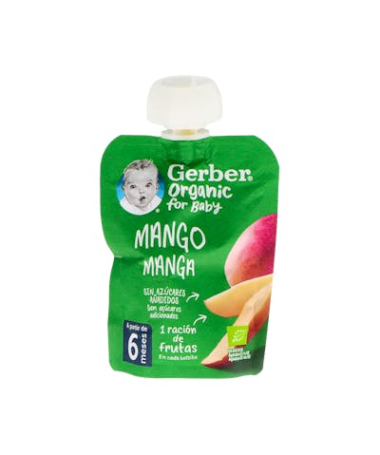 GERBER POUCH ORGANIC MANGO 90G – foto del producto cada gerber pouch