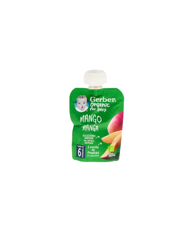 GERBER POUCH ORGANIC MANGO 90G – foto del producto cada gerber pouch