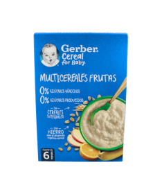GERBER MULTICEREALES FRUTA 0% AZUCAR 270 – foto del producto cada gerber multicereales