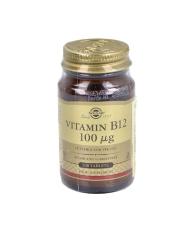 VIT B12 100MCG CIANOCOBALAMI 100C SOLGAR – foto del producto cada vit b12