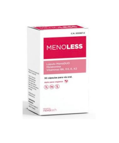 MENOLESS 30 CAPSULAS NOVATECH – foto del producto cada menoless capsulas