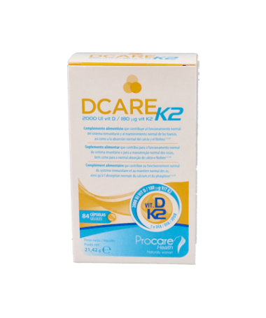 DCARE K2 2000 IU VITAMINA D3 84 CAPS – foto del producto cada dcare 2000