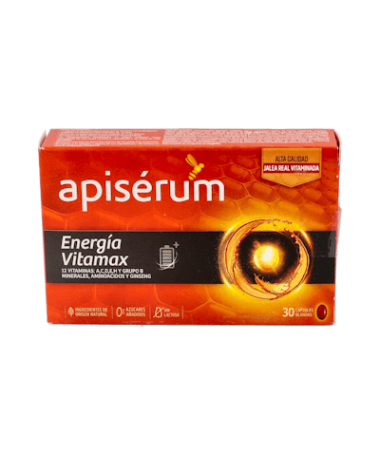 APISERUM ENERGIA VITAMAX 30 CAPS BLANDAS – foto del producto cada apiserum energia