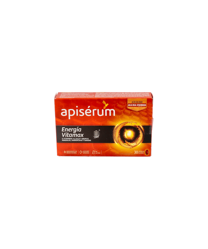 APISERUM ENERGIA VITAMAX 30 CAPS BLANDAS – foto del producto cada apiserum energia