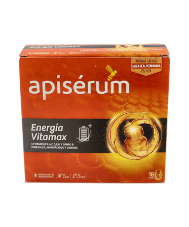 APISERUM ENERGIA VITAMAX 18 VIALES – foto del producto cada apiserum energia