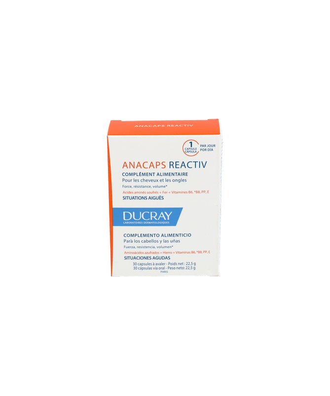 DUCRAY ANACAPS REACTIV 30 CAPSULAS – foto del producto cada ducray anacaps