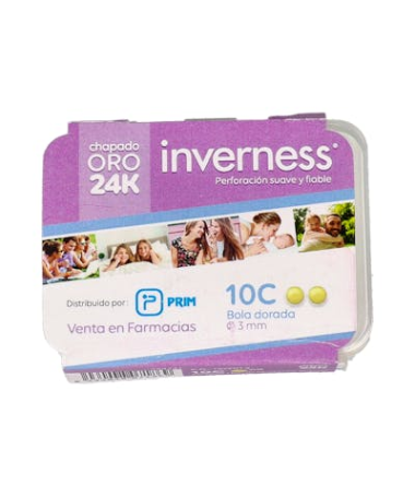 INVERNESS PENDIENTE 10C 24K BOLA DOR 3MM – foto del producto inverness pendiente 10c