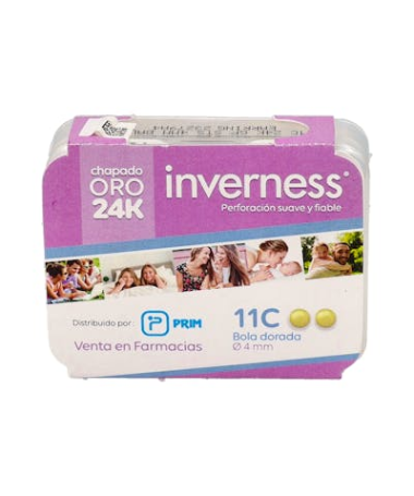 INVERNESS PENDIENTE 11C 24K BOLA DOR 4MM – foto del producto inverness pendiente 11c