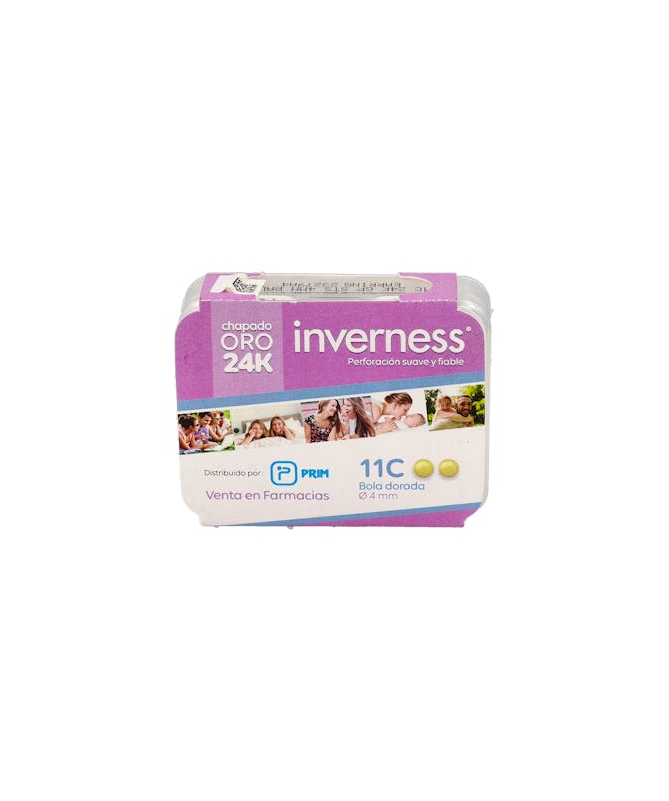 INVERNESS PENDIENTE 11C 24K BOLA DOR 4MM – foto del producto inverness pendiente 11c